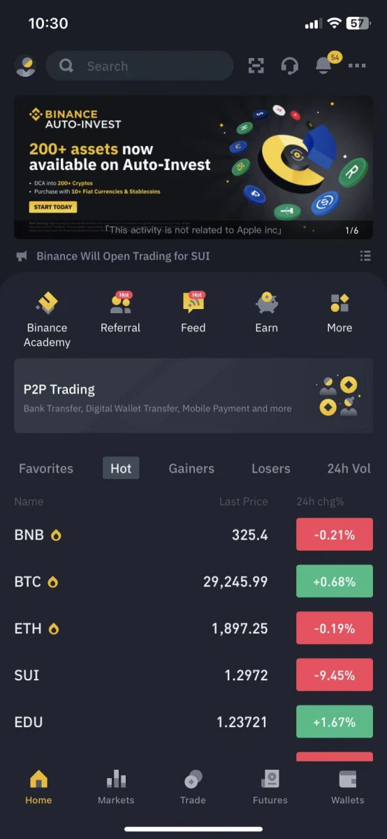 Binance: BTC, Crypto and NFTS screenshot image 1