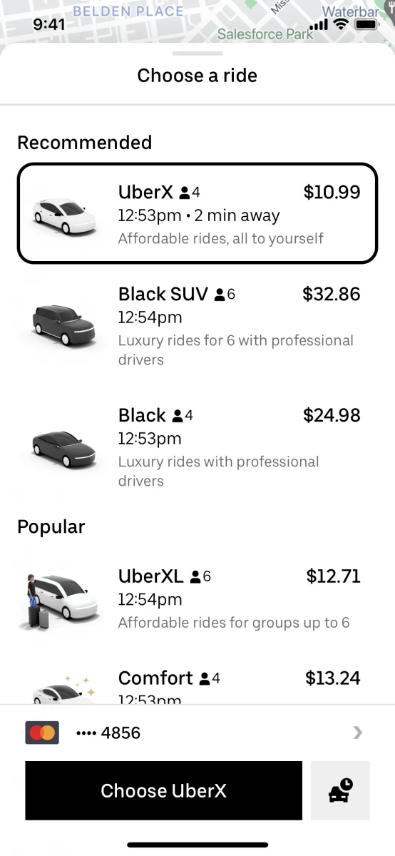 Uber - Request a ride screenshot image 3