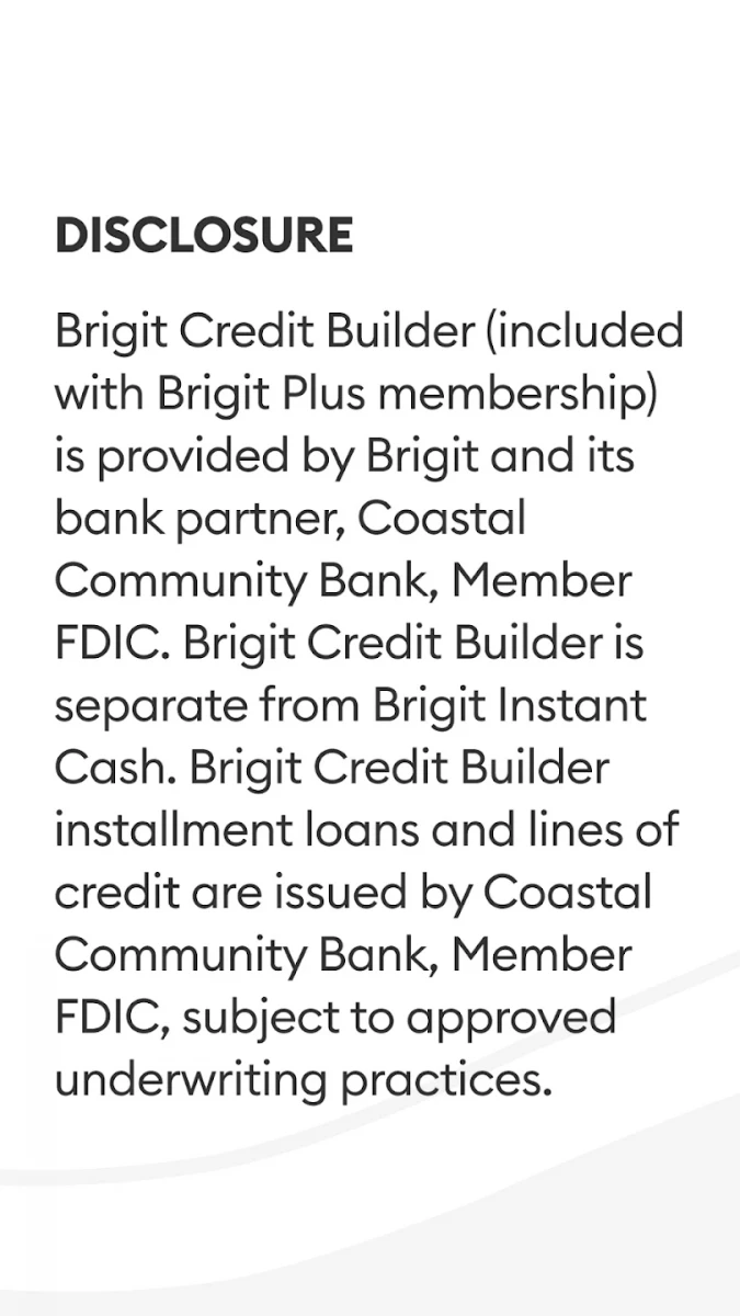 Brigit: Borrow & Build Credit screenshot image 8